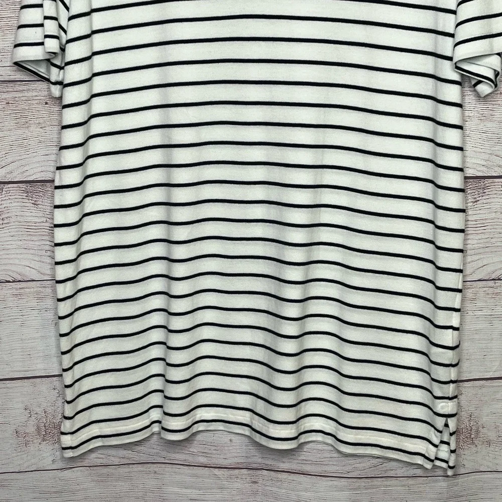 Polo Ralph Lauren Men’s Feather Weight Mesh Navy & White Stripe Polo Shirt Large